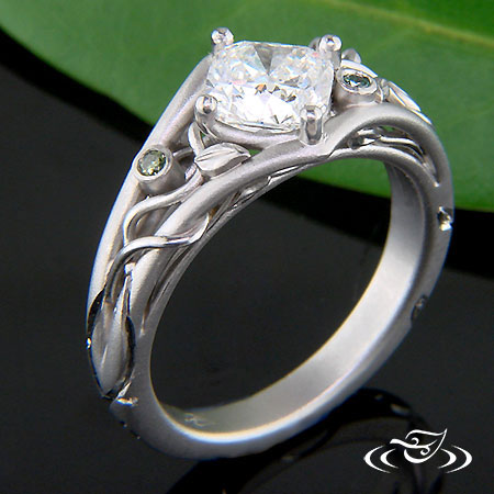 Platinum Split Shank Fabricated Diamond Vine Ring