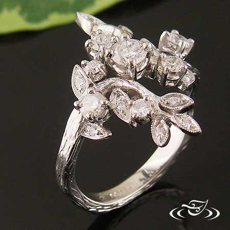 Leaf And Vine Engagement Ring  