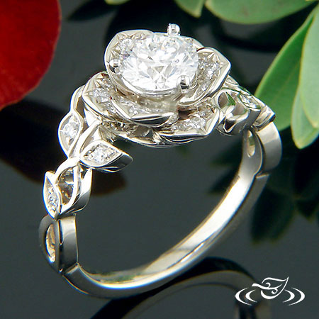 Diamond Lotus Engagement Ring