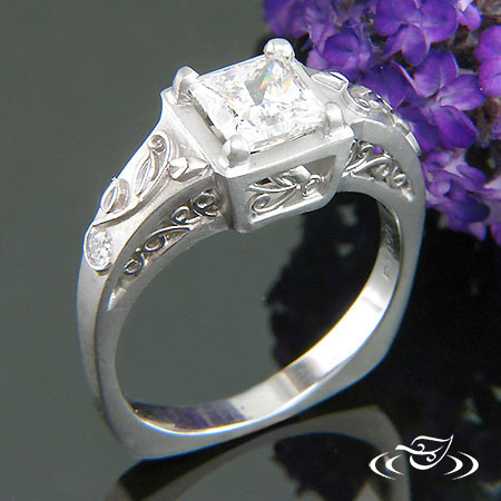 Leaf And Vine Platinum Engagement Ring