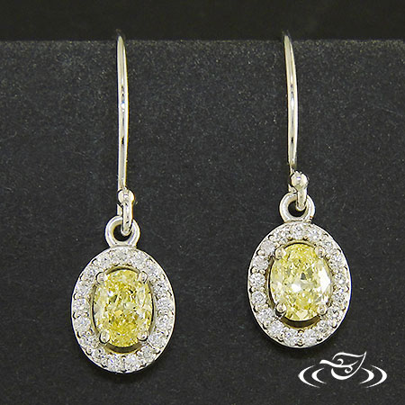 Stunning Yellow Diamond Earrings