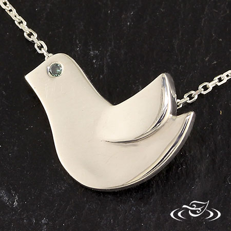 Silver Bird Charm With Invisible Bail 