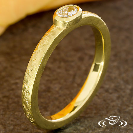 Ringhammer Stackable Gold Bezel Ring