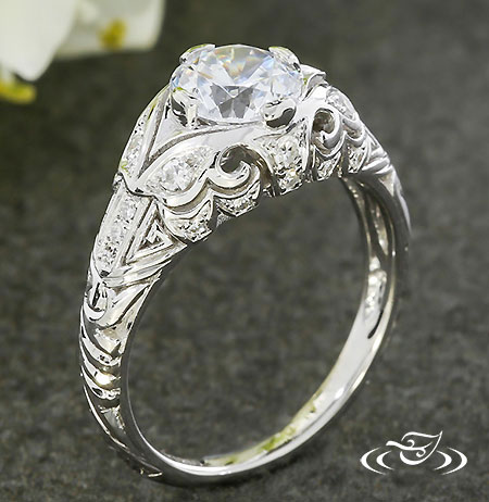Platinum Antique Style Ring