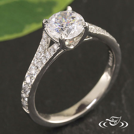 Platinum Split Shank Setting With Diamonds